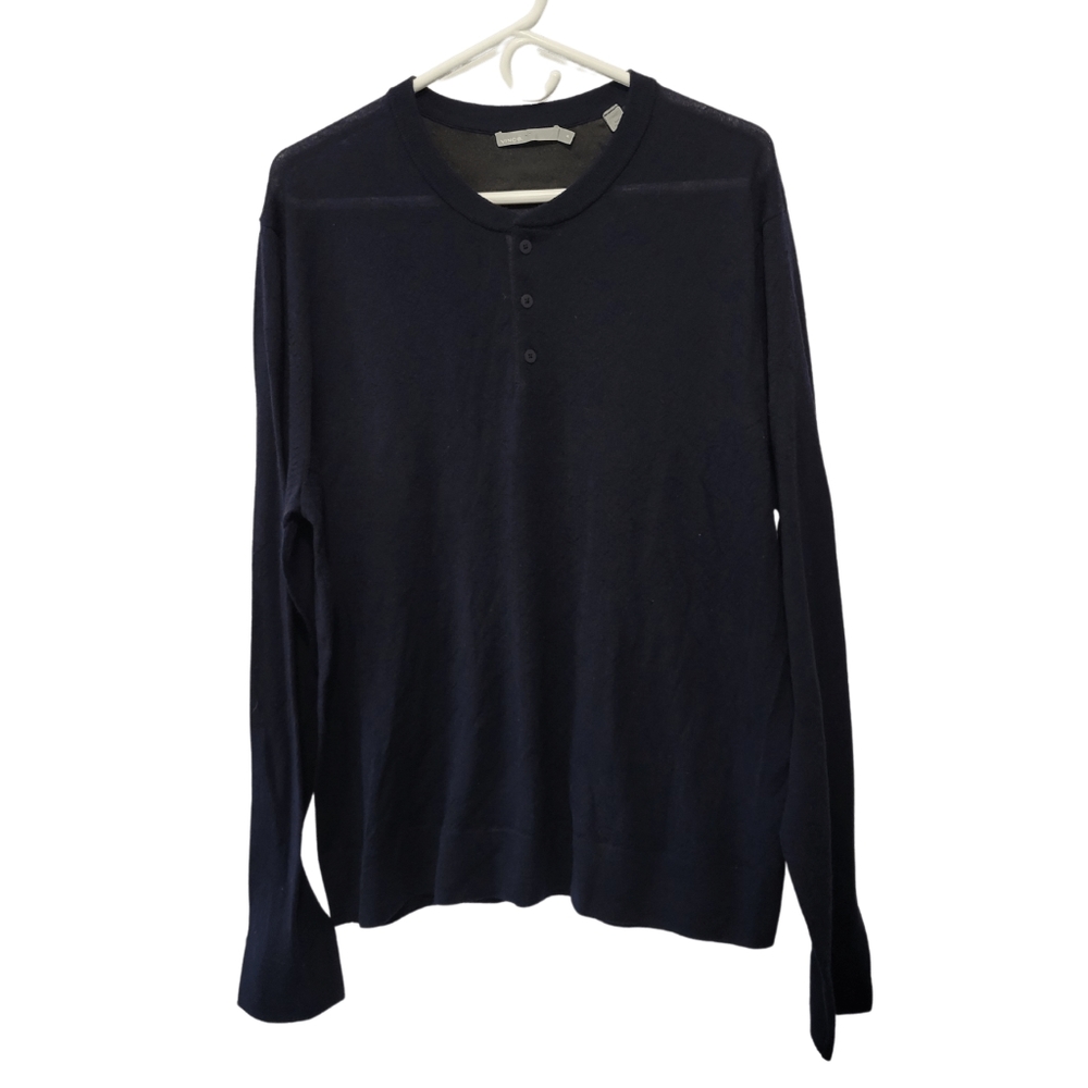 Vince Mens Wool 3 button Henley Sweater Size XL